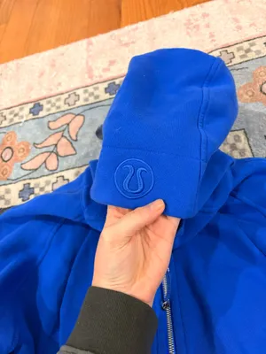 Blue Lululemon crop Scuba Full-Zip Hoodie Jacket size 12 thumbnail 4
