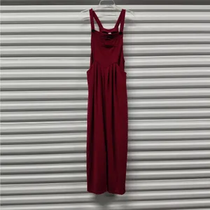 Halara Wide Leg Overalls Jumpsuit Women Small Burgundy Pockets Boxy Relaxed Fit thumbnail 4