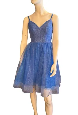 Beautiful Fit & Flare Tulle and Glitter Dress Periwinkle Blue 0 NWOT thumbnail 1