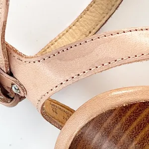 Coach Meg Leather with Snakeskin Tan Beige Leather Sandals Heels Shoes Women 9 thumbnail 15