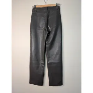 Aritzia Wilfred Faux Leather Vegan Straight Leg Pants Charcoal‎ Grey Size 2 thumbnail 3