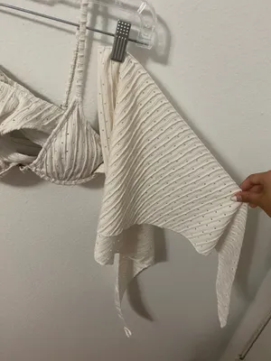 Swimsuit bikini set with cover up White thumbnail 4