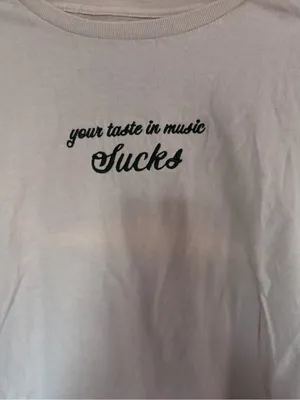 Urban Outfitters Ripple Junction 'Your Taste in Music Sucks' embroidered Tee thumbnail 3