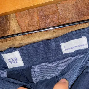 Gap Indigo Navy Blue Girlfriend Twill Stripe Khaki Chino Pants Women's Size 2 thumbnail 5