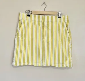 SALE! Yellow Stripe LOFT Cotton Skirt Size 14 EUC thumbnail 1