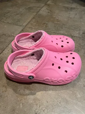 Crocs Baya Lined Clogs Pink Faux Fur Fleece Comfort Shoes Unisex W8 M6 thumbnail 9