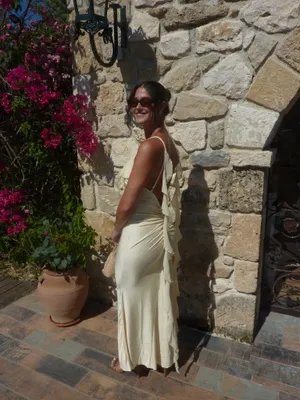 Missguided yellow backless maxi dress thumbnail 2