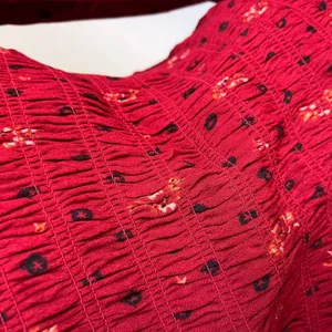 Free People Ruby Combo Two Faces Smocked Mini Dress Red Boho‎ Small NWT thumbnail 11