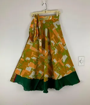 Reversible Maxi Wrap Skirt BINW503 Green thumbnail 1