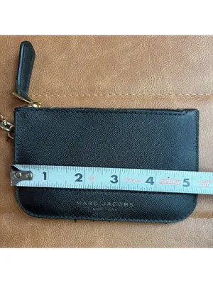 Marc Jacobs Saffiano leather top-zip coin pouch and card case thumbnail 6