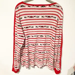 Victorias Secret Size XL Thermal Red Pink Geometric Stripe Long Sleeve Pajama‎ thumbnail 4