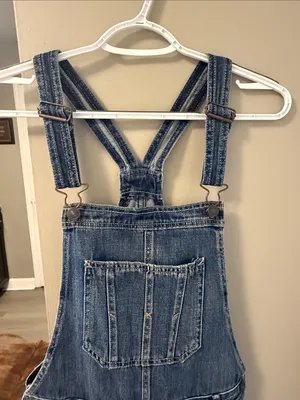 Abercrombie & Fitch Distressed Denim Overall Shorts - Size Small thumbnail 5