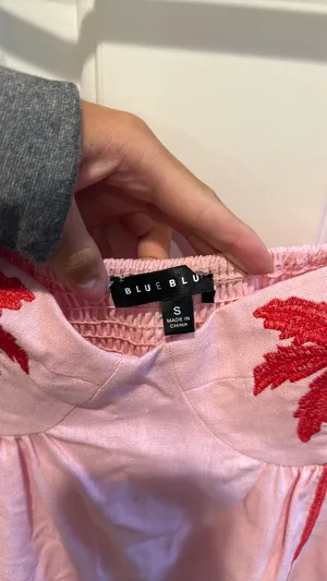 Blue Blush Pink Palm Tree Dress thumbnail 4