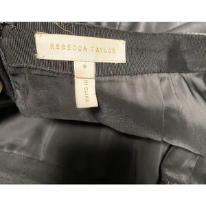 Rebecca Taylor Womens Faux Leather Skater Skirt,Black 6 thumbnail 4