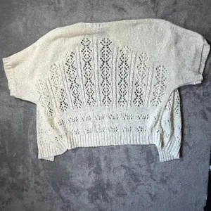 Knox Rose Medium Ivory Open Knit Cardigan Shrug Open Front Boho Western NEW #170 thumbnail 6