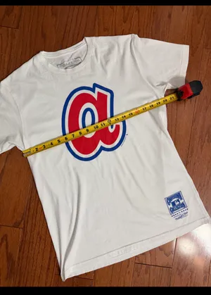Nostalgia co Mitchell & Ness ATL Braves White T-Shirt - Size L thumbnail 7