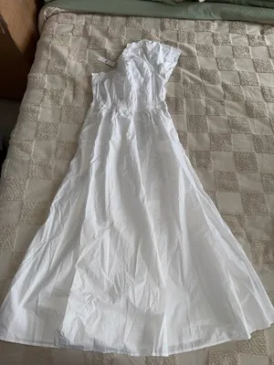 NWT J. Crew White One-Shoulder Maxi Smocked Dress‎ size XS thumbnail 1