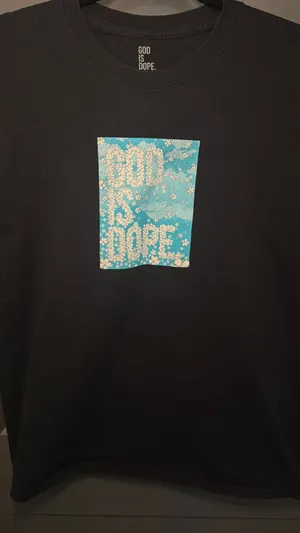 God is Dope Black Graphic Tee Size L thumbnail 2