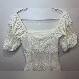 Free People Be Your Baby Lace Mini Dress‎ in Ivory Size XS thumbnail 7