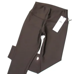 NWT Alo Yoga 7/8 High-Waist Airlift Legging in Espresso Brown Stretch Workout L thumbnail 3