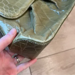 Brahmin Lime Green Snakeskin Reptile Leather Satchel Bag thumbnail 4