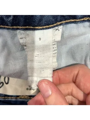 Garage Blue Denim Distressed Jean Shorts Frayed Hem thumbnail 5