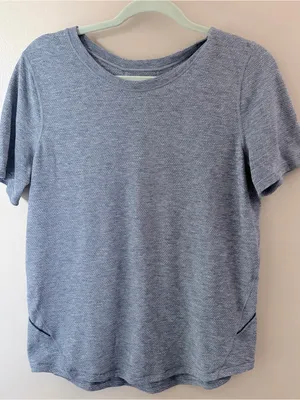 Lululemon Long Distance Short Sleeve Running Shirt Grey Heathered thumbnail 1