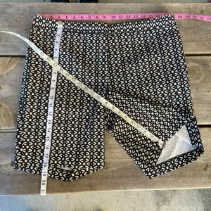 Mario Serrani Italy‎ Black White Geometric Bermuda Shorts Comfort Stretch NWT 14 thumbnail 6