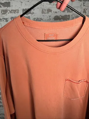 Aerie | women distressed peach crewneck pullover with pocket thumbnail 2