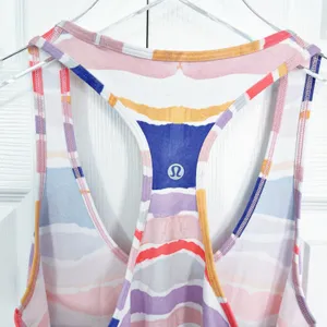 Lululemon Cool Racerback Tank Bleacher Stripe White Iris Flower Y2K Athleisure thumbnail 5