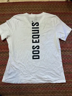 DOS XX BEER White V-Neck Logo T-Shirt thumbnail 3