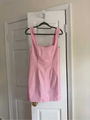 Show Me Your Mumu Pink Faux Leather Square Neck Mini Dress S thumbnail 10