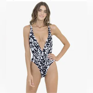 New! MAAJI Spot Butterfly Safari Plunge One Piece Reversible‎ Black White Medium thumbnail 4