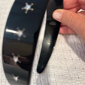 Gucci Black Headband with Crystal Logo thumbnail 4