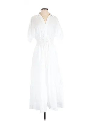 NWT by Anthropologie Somerset Maxi in White Cotton Shirt Edition Dress S thumbnail 4