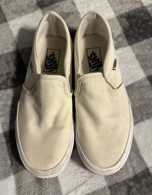 Womens white slip on vans  thumbnail 1
