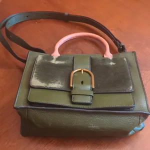 FossilWomen's Green Allie Leather Satchel Purse Handbag thumbnail 4
