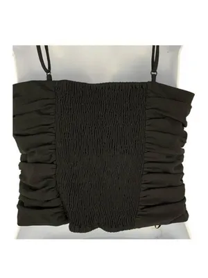 Zara Womens Black Ruched Camisole Tank Top With Adjustable Straps Size Small thumbnail 4
