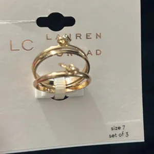 LC Lauren Conrad Gold Ring Trio size 7 thumbnail 1