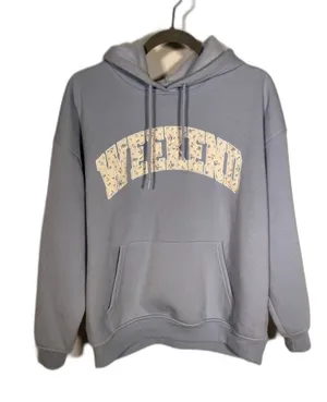 Better Together Womens Boutique Weekend Floral Hoodie Sweatshirt Medium thumbnail 1