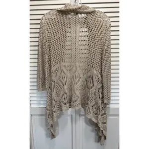 Deb Beige Open‎ Knit Shawl Neck Open Cardigan Long Sleeve Size Large Boho thumbnail 5