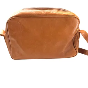 Vintage 90's Lladro purse Bag Shoulder Crossbody Woven Leather Brown Brass thumbnail 4