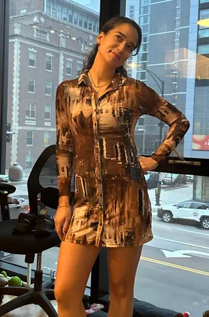 12th Tribe Brown Mesh Button Up Dress thumbnail 4