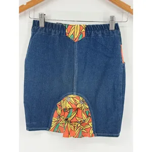Vintage‎ Papaya Denim Vest and Skirt Set Size 8 Tropical Ruffle Western 80s 90s thumbnail 6