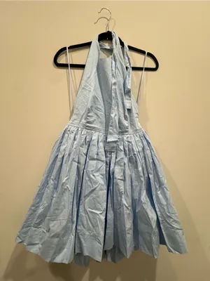 Mable Light Blue Halter Fit & Flare Dress thumbnail 3