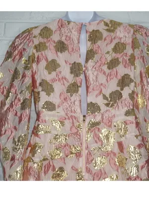 For Love & Lemons Montmartre Pink & Gold Brocade Dress Size: XL NWT Feminine thumbnail 7