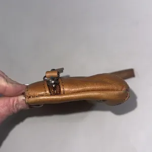 Boho‎ Hippie Equestrian Brown Leather Mini Wristlet Wallet Coin Pouch thumbnail 6