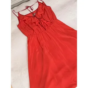 Girls From Savoy Anthropologie 100% Silk Ruffle Mini Dress Red/Rouge Sz 0 NWT thumbnail 9