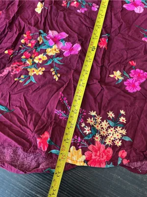Old Navy Floral Burgundy Boho Dress Size M thumbnail 11