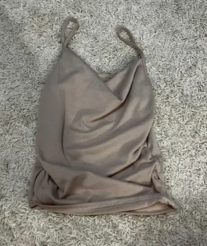 SheIn Beige Cowl Neck Tank Size Small thumbnail 1